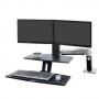 Ergotron 24-392-026 WorkFit-A Dual Monitor Sit-Stand Workstation Suspended Keyboard