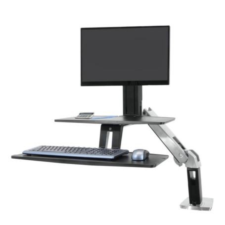 Ergotron 24-390-026 WorkFit-A Single LD Sit-Stand Workstation Suspended Keyboard