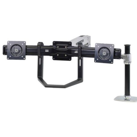Ergotron 97-783 Dual Monitor and Handle Kit Polished Aluminium Black
