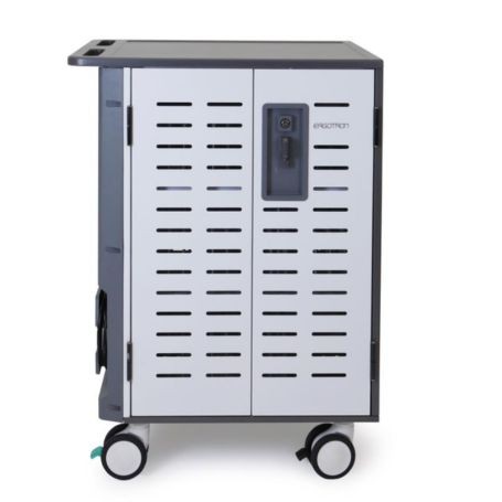 Ergotron DM40-2009-1 Zip40 Charging Cart for 40 Devices White and Grey