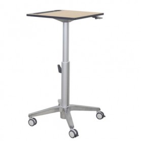 Ergotron 24-811-F13 Mobile Sit-Stand Desk Fusion Maple & Silver