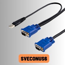 StarTech SVECONUS6 6 ft Ultra-Thin USB 2-in-1 KVM Cable - Keyboard/video/mouse/USB cable