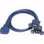 StarTech.com USB3SPNLAFHD 2 Port Panel Mount - USB A to Motherboard Header Cable F/F