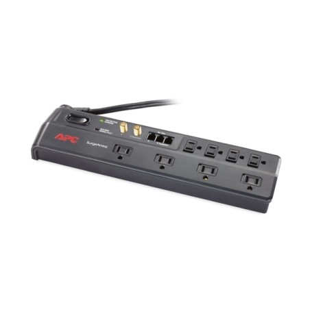 APC P8VT3 SurgeArrest Surge Protector 8 Outlet Power Strip with Telephone, DSL and Coaxial Protection