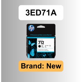 HP 3ED71A 712 Black 80-ml Genuine Ink Cartridge for DesignJet T650 Studio Plotter Printers