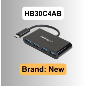 StarTech.com HB30C4AB 4 Port USB C Hub - USB-C to 4x A - USB 3.0 Hub - Bus Powered