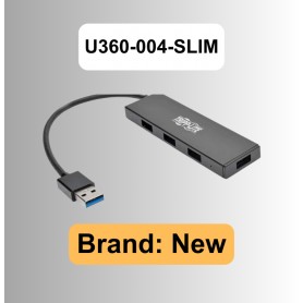 Tripp Lite U360-004-SLIM interface hub USB 3.2 Gen 1 (3.1 Gen 1) Type-A 5000 Mbit/s Black