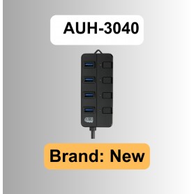 Adesso AUH-3040 4 Port USB 3.0 Hub Power ON/Off Switches Per Port