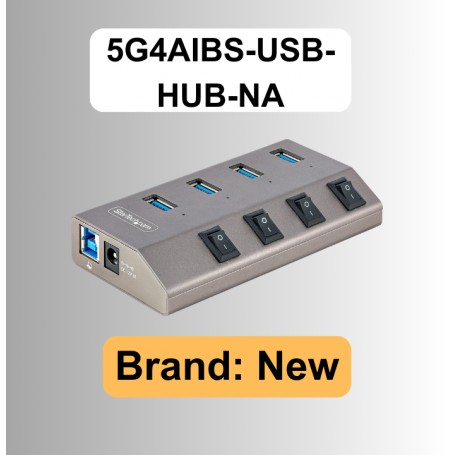 StarTech.com 5G4AIBS-USB-HUB-NA 4-Port Self-Powered USB-C Hub with Individual On/Off Switches