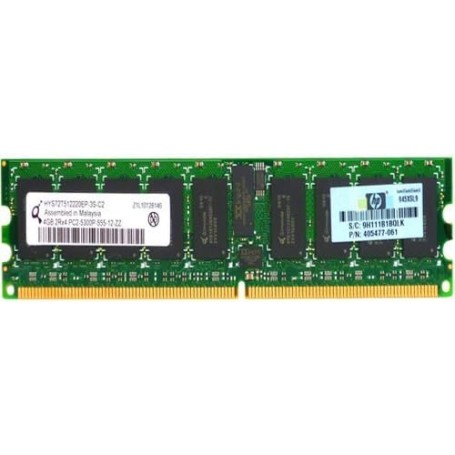 HP 405477-061 4GB DDR2-667MHz PC2-5300 ECC Registered CL5 240-Pin DIMM 1.8V Dual Rank Memory Module