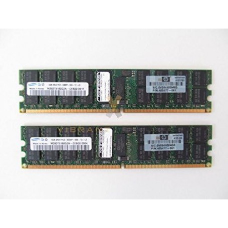 HP 4GB DDR2-667MHz PC2-5300 ECC Registered CL5 240-Pin DIMM Dual Rank Memory Kit