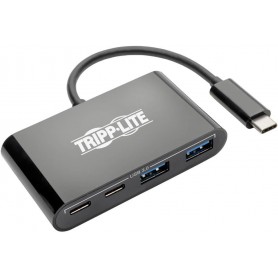 Tripp U460-004-2A2CB Lite USB C Hub Adapter Portable w 2x USB Type C & 2x USB-A Black