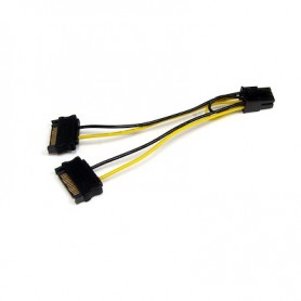 StarTech SATPCIEXADAP.com 6 inch Dual SATA to PCIE Video Card Power Cable 15-Pin to 6-Pin