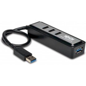 Tripp Lite U360-004-MINI 4-Port USB-A 3.0 Superspeed Mini Portable Hub with Built In Cable