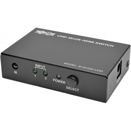 Tripp Lite B119-002-UHD 2-Port HDMI Switch for Video & Audio 4Kx2K UHD 60Hz with Remote Control
