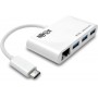 Tripp Lite U460-003-3AG 3-Port USB-C to USB-A Hub Portable with Gigabit Ethernet Port RJ45