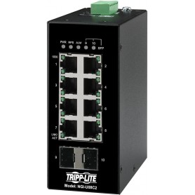 Tripp Lite NGI-U08C2 Ethernet Switch Unmanaged 8 Port Industrial DIN Mount 10/100 Mbps