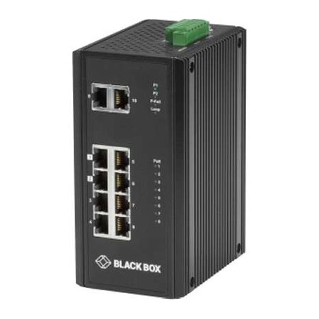 Black Box LPH3100A 10-Port Unmanaged Switch, 8 PoE/PoE+ Ports, 2 Gigabit Ports