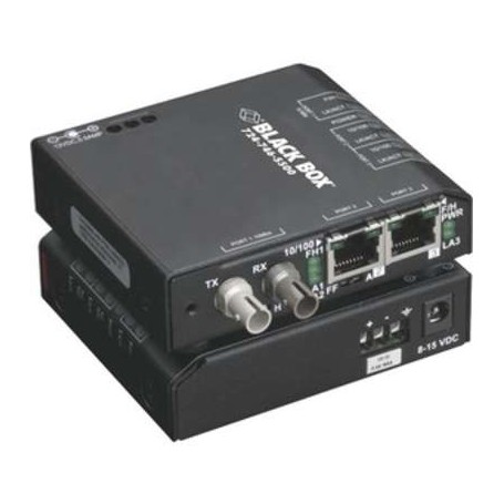 Black Box LBH100A-PD-ST-24 Fast Ethernet Extreme Media Converter Switch, 24VDC