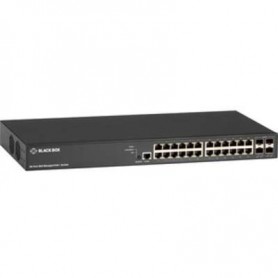 Black Box LPB3028A 28-Port Gigabit Ethernet Managed PoE+ Switch, 4 SFP+ Ports