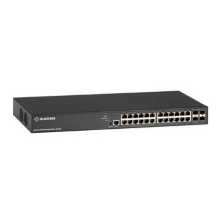 Black Box LPB3028A 28-Port Gigabit Ethernet Managed PoE+ Switch, 4 SFP+ Ports