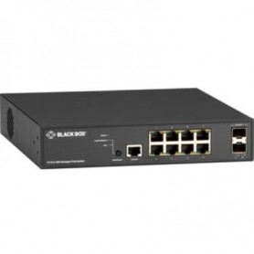 Black Box LPB3010A 10-Port Gigabit Ethernet Managed PoE+ Switch, 2 SFP+ Ports