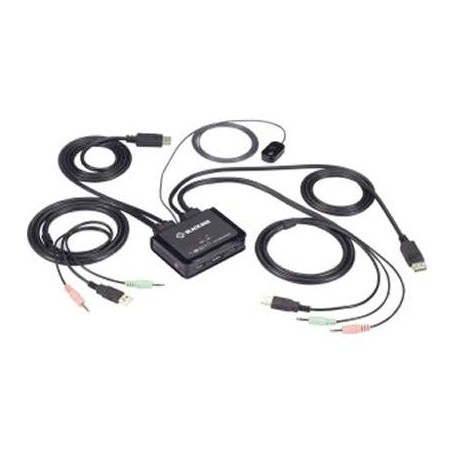 Black Box  KV62-CBL 2 Port 4K60 Displayport Cable KVM Switch