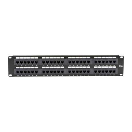Black Box JPM5E48A CAT5e Patch Panel, Punchdown - 2U, Unshielded, 48-Port