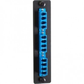 Black Box JPM455C-R2 Standard Adapter Panel, Ceramic Sleeve, (6) LC Duplex Pairs, Blue