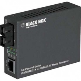 Black Box LPD504A Fast Ethernet to Fiber PoE Media Converter, 2 km, LC, Multimode