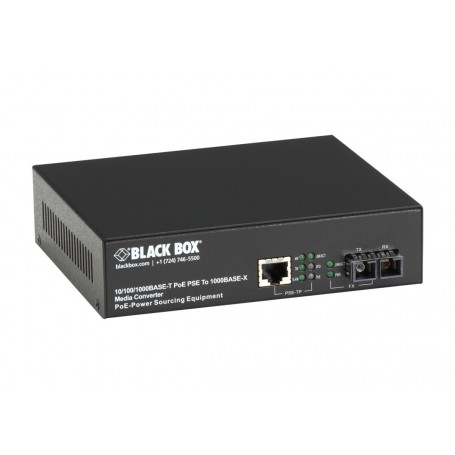 Black Box LPS500A-MM-SC-R2 10/100/1000BT PoE Media Converter MMSC