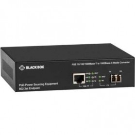 Black Box LPS500A-MM-LC-R3 10/100/1000BT PoE Media Convverter MMLC