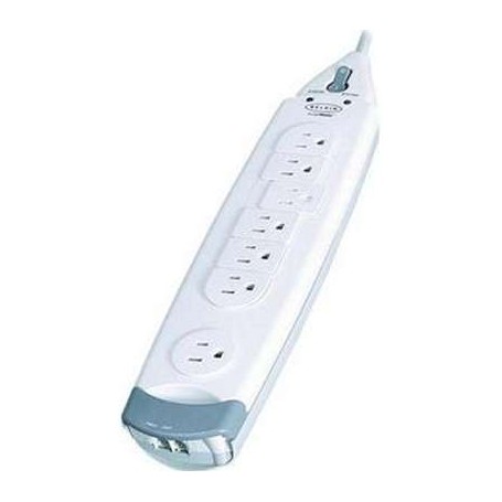 Belkin F9H710-12 7-Outlet SurgeMaster Home Series with Phone Protection 12Ft Cord - White