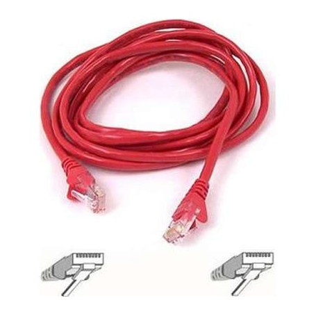 Belkin A3X126-03-RED-S RJ45 CAT 5e UTP Crossover Cable 3-Ft Red Snagless Connector