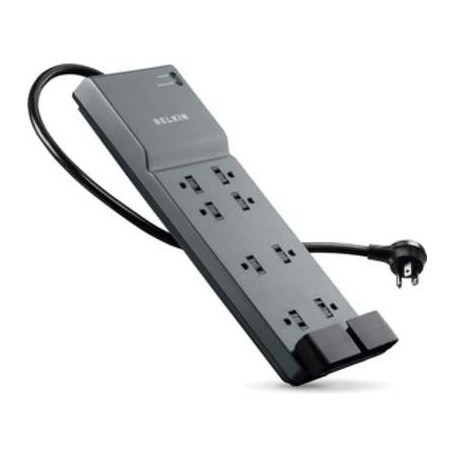 Belkin BE108200-06 8-Outlet Home Office Surge Protector 3390J Telephone Black Gray