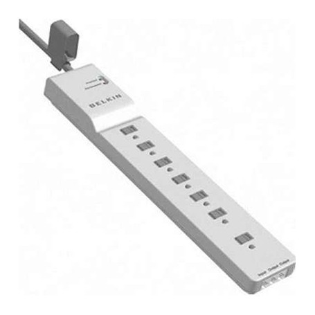 Belkin BE107200-12 7-Outlet Home Office Surge Protector 2320J $100KCEW 12Ft Cord White