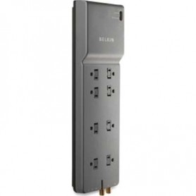 Belkin BE108230-12 8-Outlet Home Office Surge Protector with Telephone Line 12-Foot Cord