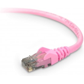 Belkin A3L980-15-PNK-S 15FT CAT6 Snagless Patch Cable UTP Pink PVC Jacket, 23AWG
