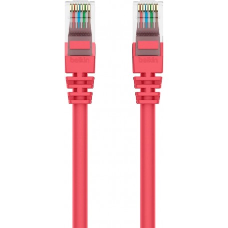 Belkin A3L980-08-RED-S 8FT CAT6 Red Snagless Patch Cable RJ45 M/M
