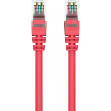 Belkin A3L980-08-RED-S 8FT CAT6 Red Snagless Patch Cable RJ45 M/M