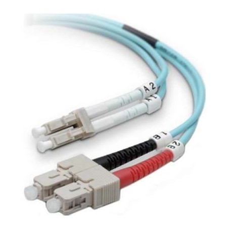 Belkin F2F402L7-02M-G Fiber Patch Cable LC/SC1 10 Gig Aqua 2M 50/125