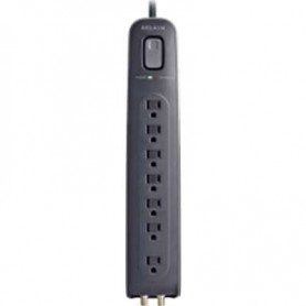 Belkin BV107030-04-BLK 7 Outlet Surge Protector with 4ft Power Cord - 2000 Joules