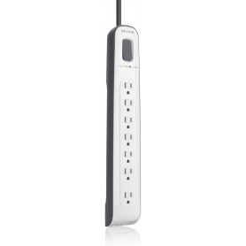 Belkin BV107200-12 7-Outlet Surge Protector w/ Telephone Protection - 12ft Cord - 2000J - RA PLG - White