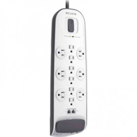 Belkin BV112234-08 12-Outlet Surge Protector with Ethernet and Dual RJ11 Ports (8ft White)