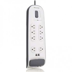 Belkin BV108200-06 8-Outlet Surge Protector with Phone Protection 6ft Cord - White