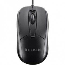 Belkin F5M010QBLK 3-Button Wired USB Optical Mouse with 5FT Cord, Compatible with PCs, Macs,