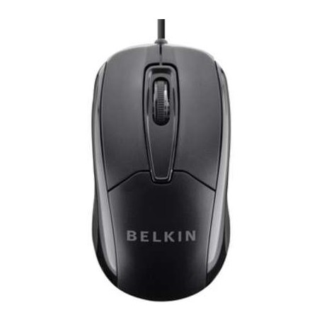 Belkin F5M010QBLK 3-Button Wired USB Optical Mouse with 5FT Cord, Compatible with PCs, Macs,