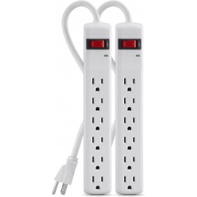 Belkin F5C048-2 6-Outlet Surge Protector with 2ft. Cord (2-Pack)