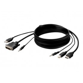 Belkin F1DN1VCBL-DH6T Secure KVM Combo Cable - video / USB / audio cable - TAA Compliant - 6 ft