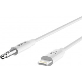 Belkin AV10172BT03-WHT 3.5 mm Audio Cable with Lightning Connectore, 3 ft - White